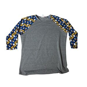 LuLaRoe Disney Randy Baseball Tee Womens XL Donald Duck Raglan 3/4 Sleeve Shirt